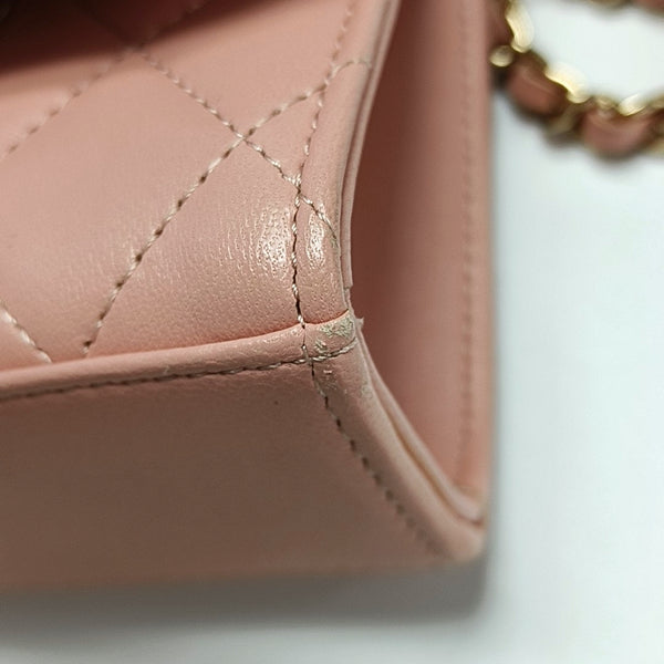 Authenticated pre-owned  Trendy CC Quilted Lambskin Pink - Crossbody Bag at Looply