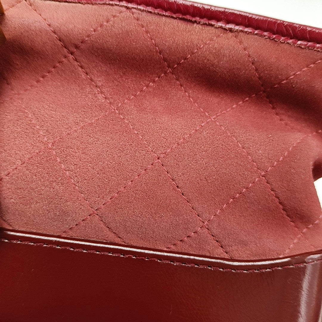 Authenticated pre-owned  Gabrielle Small Quilted Suede Red - Shoulder Bag at Looply