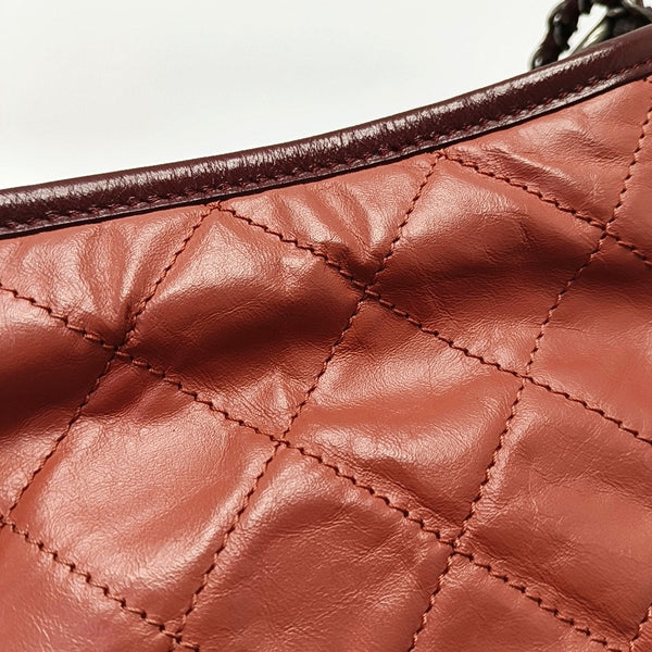 Authenticated pre-owned  Gabrielle Small Quilted Calfskin Burgundy - Shoulder Bag at Looply