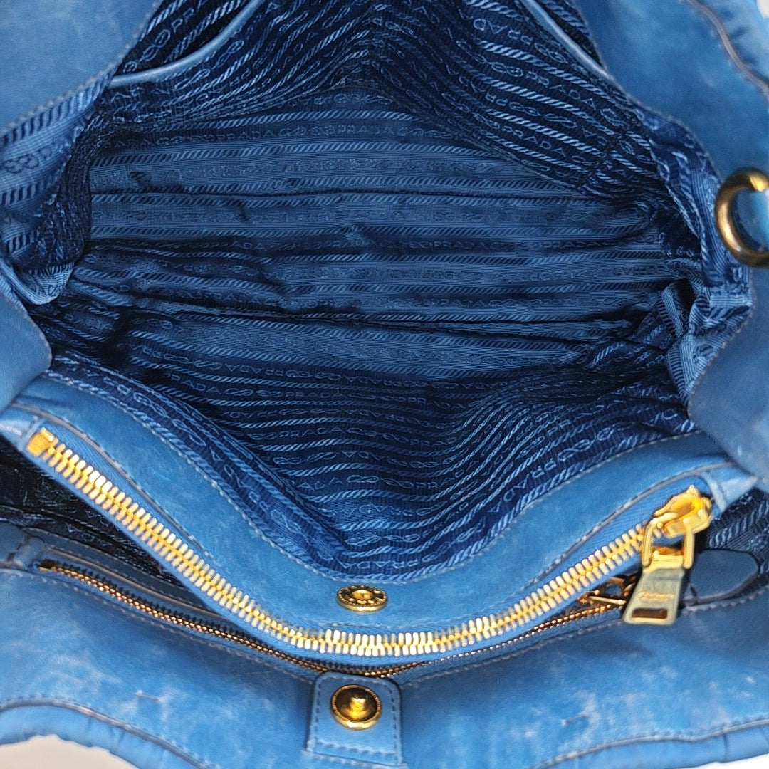 Gaufre Quilted Nylon Blue
