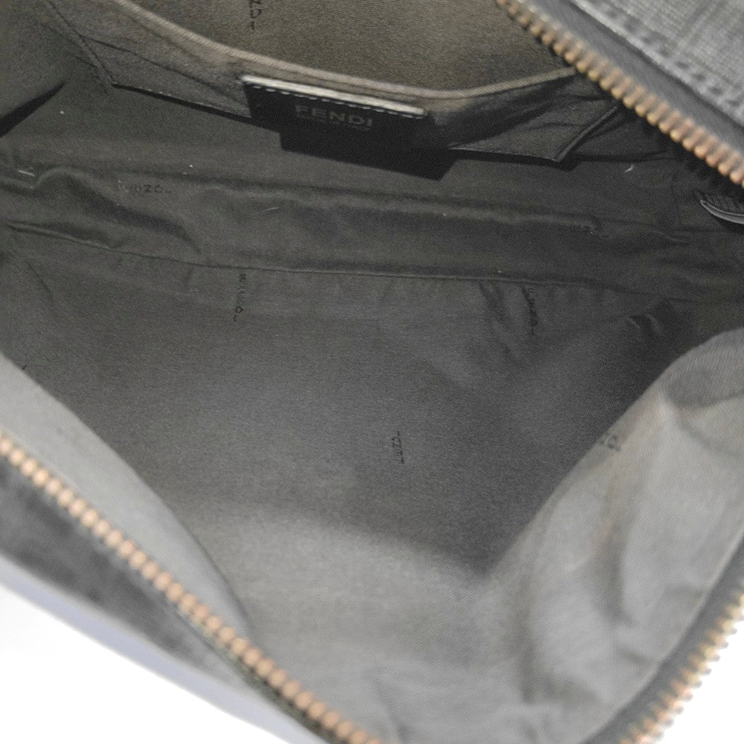 Coated Canvas Shoulder Bag Gray