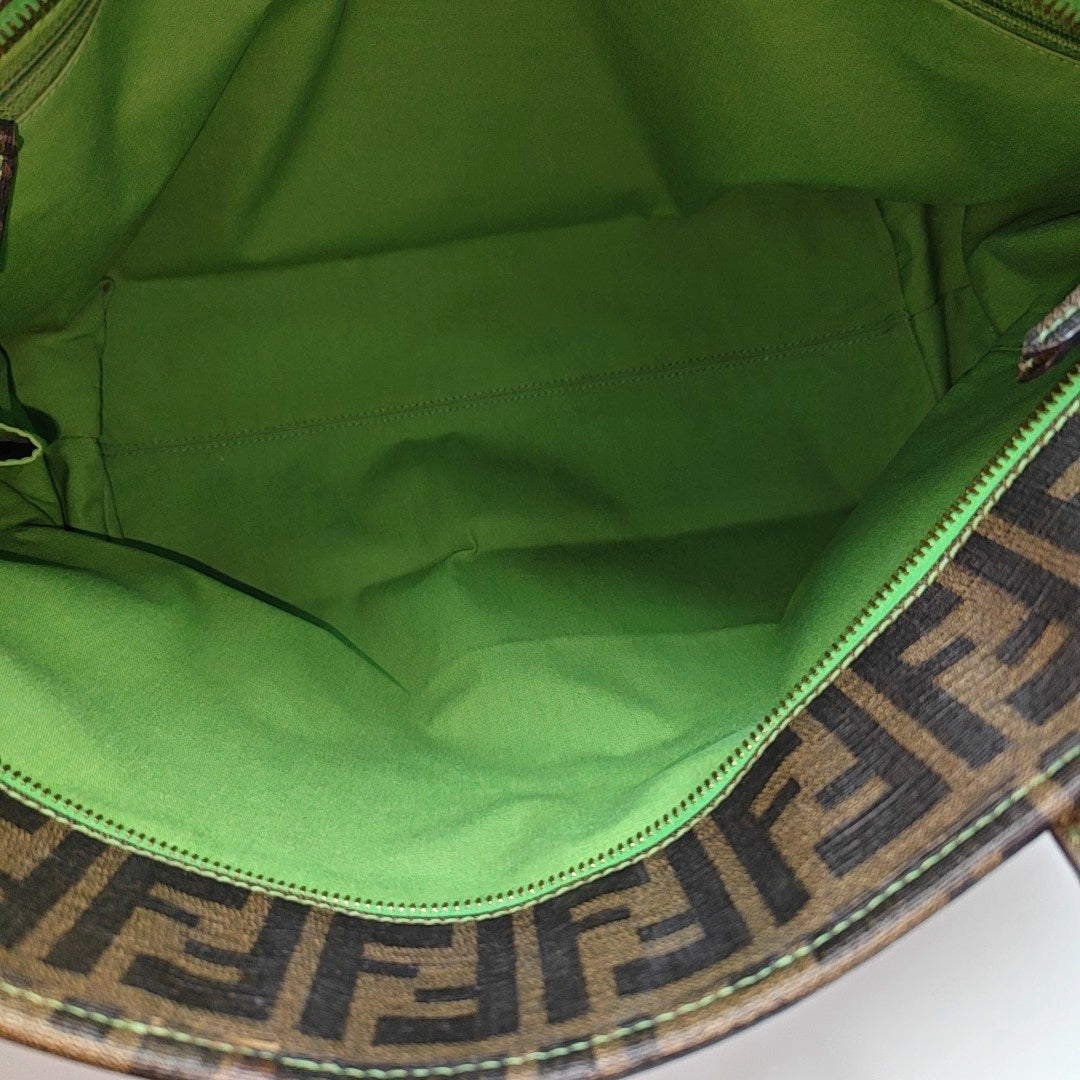 Coated Canvas Tote Bag Brown