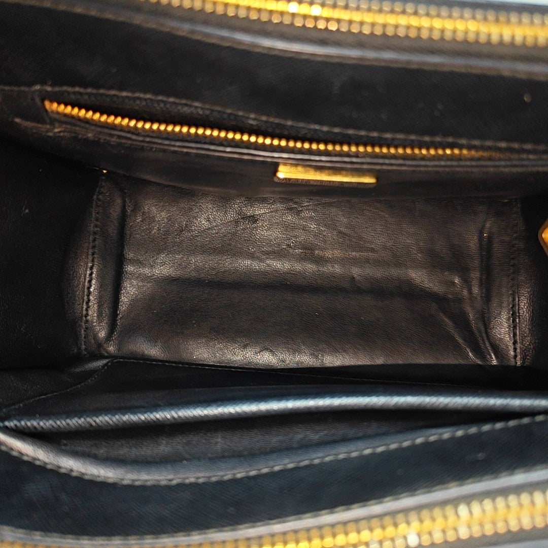 Galleria Small Saffiano Calfskin Black