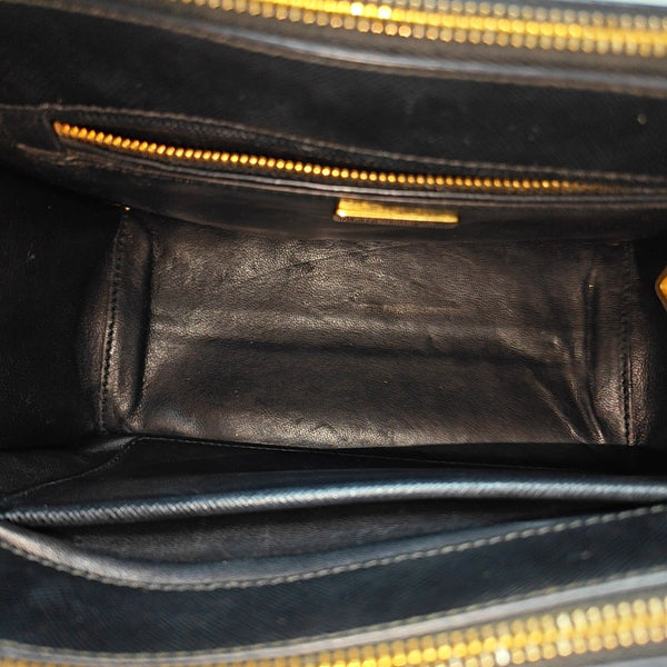 Galleria Small Saffiano Calfskin Black