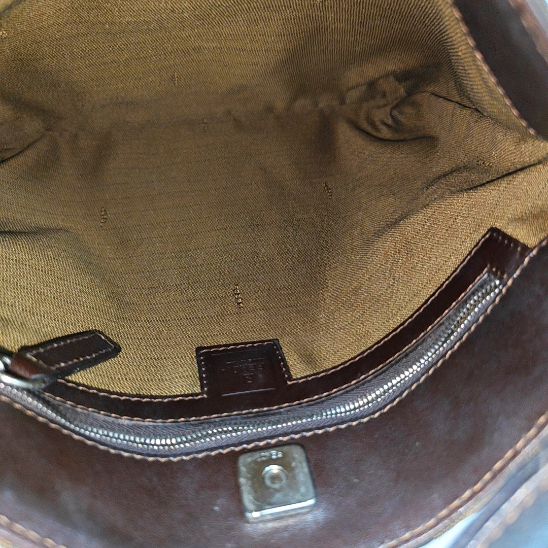 Monogram Canvas Shoulder Bag Brown