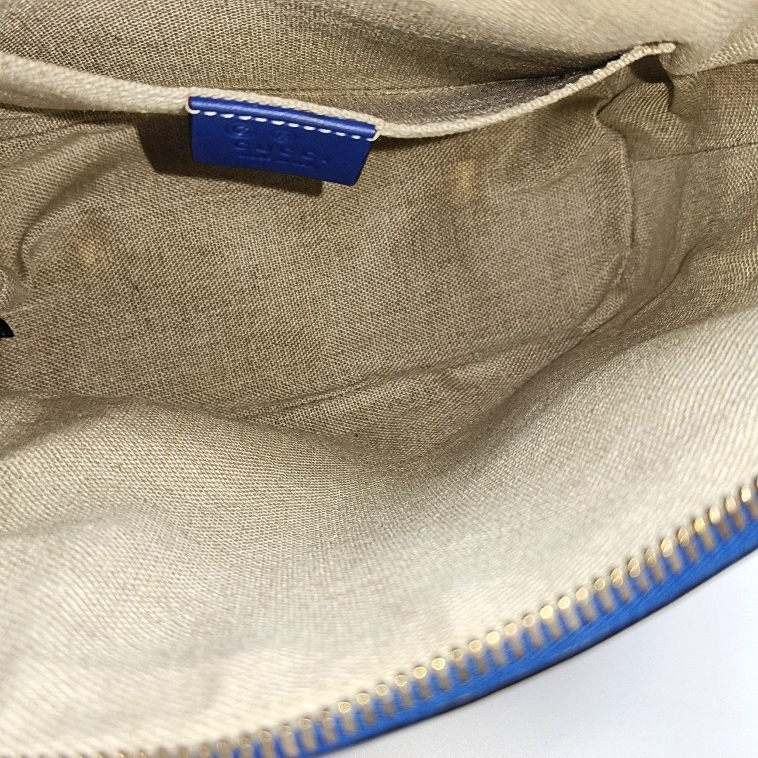 Authenticated pre-owned  Microguccissima Monogram Calfskin Blue - Shoulder Bag at Looply
