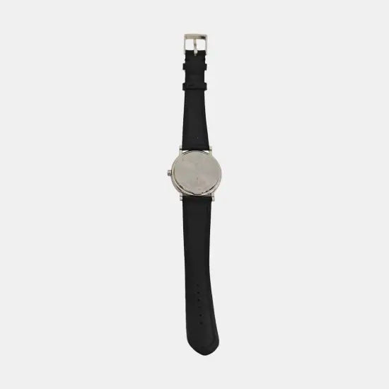33mm White Dial Leather Strap Quartz Watch