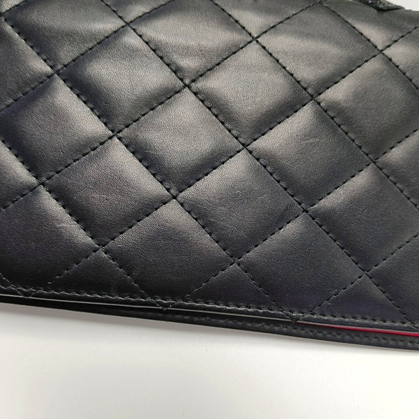 Authenticated pre-owned  Cambon Quilted Calfskin Black Wallet - Wallet at Looply
