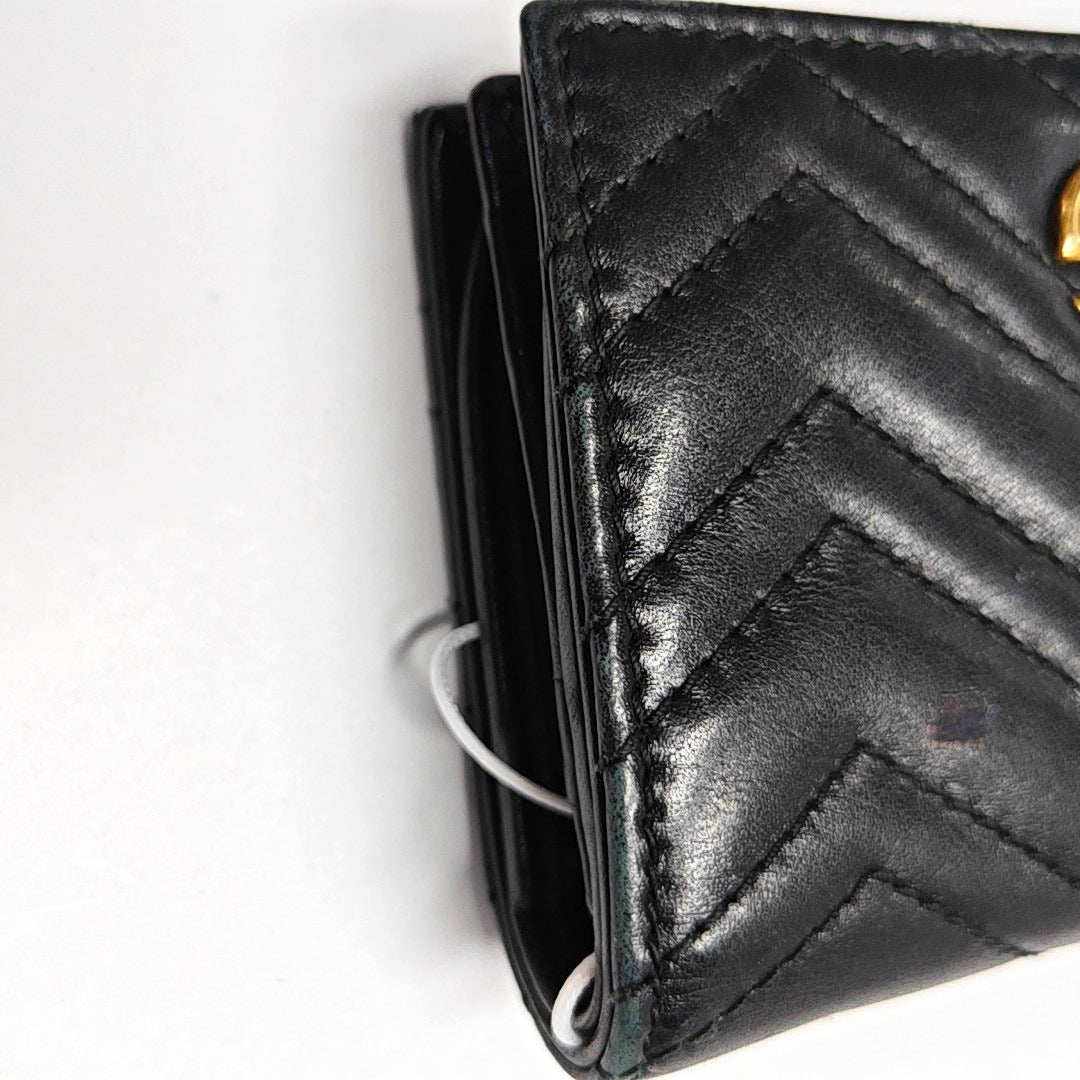 Authenticated pre-owned  GG Marmont Calfskin Black Wallet - Wallet at Looply