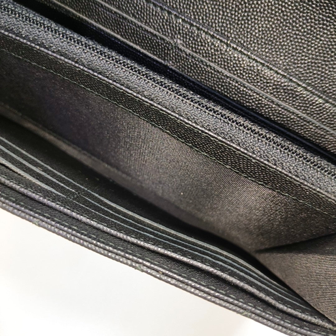 Authenticated pre-owned  Boy Chanel Quilted Grained Calfskin Black Wallet - Wallet at Looply