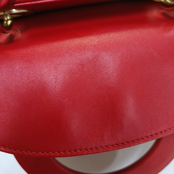 Authenticated pre-owned  Lady Dior Small Lambskin Red - Crossbody Bag at Looply