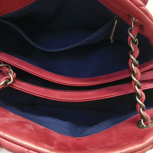 JUST MADEMOISELLE Medium Quilted Calfskin Red