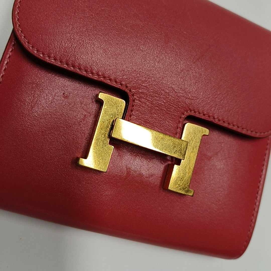 Authenticated pre-owned  Constance Box Calf Pink Wallet - Wallet at Looply