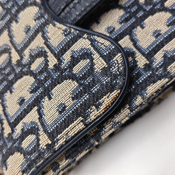 Authenticated pre-owned  Saddle Oblique Canvas Blue - Shoulder Bag at Looply