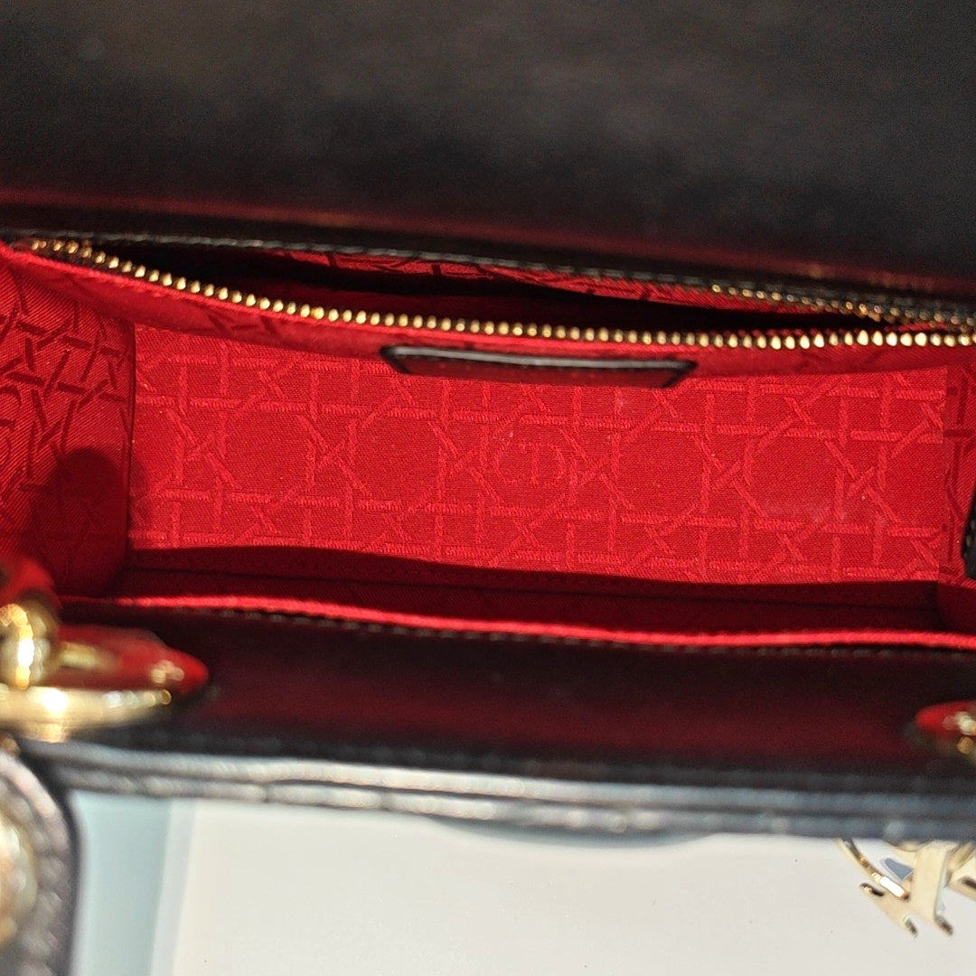 Lady Dior Small Cannage Lambskin Black