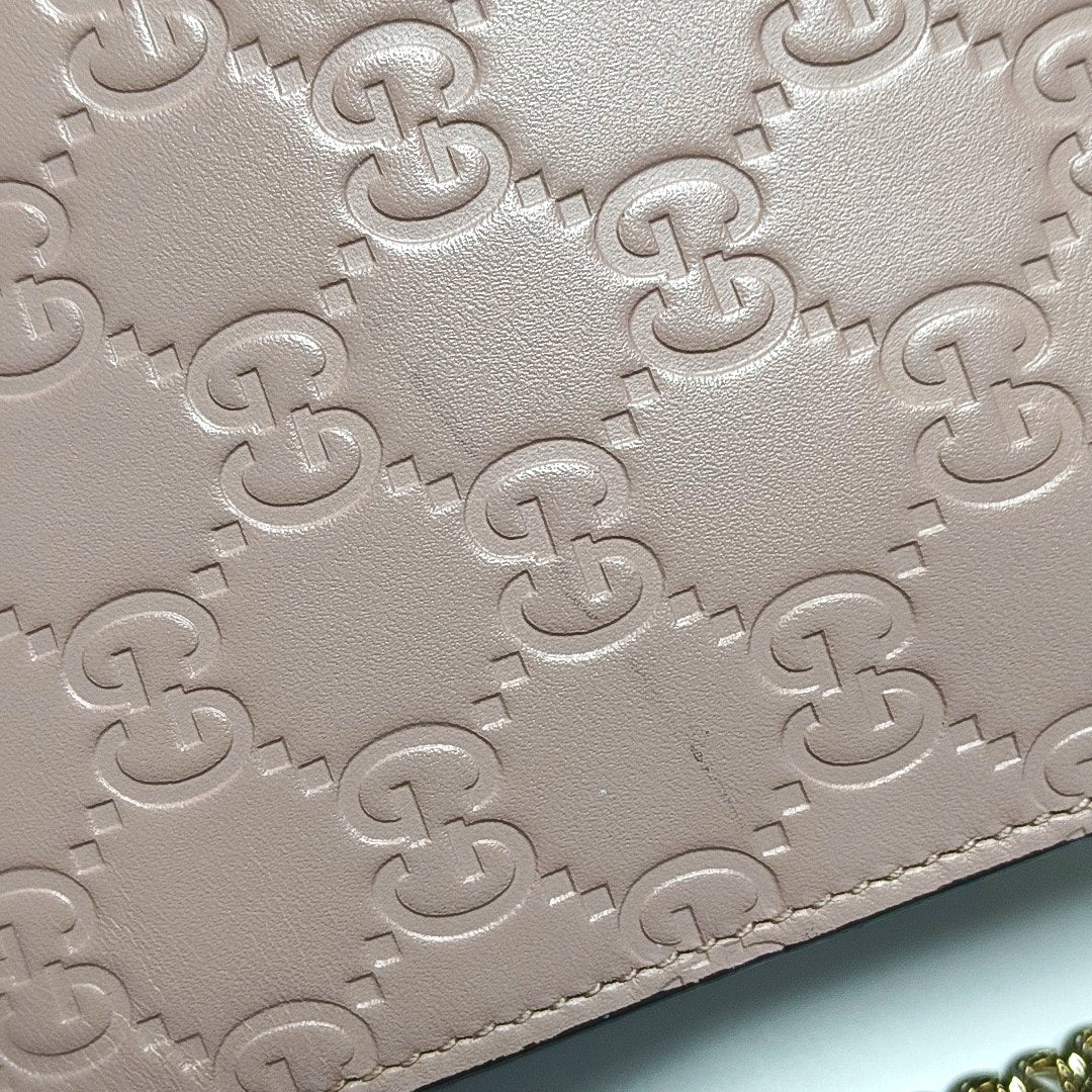 Authenticated pre-owned  Microguccissima Monogram Calfskin Pink - Shoulder Bag at Looply