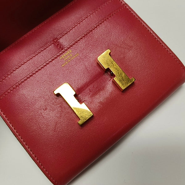 Authenticated pre-owned  Constance Box Calf Pink Wallet - Wallet at Looply