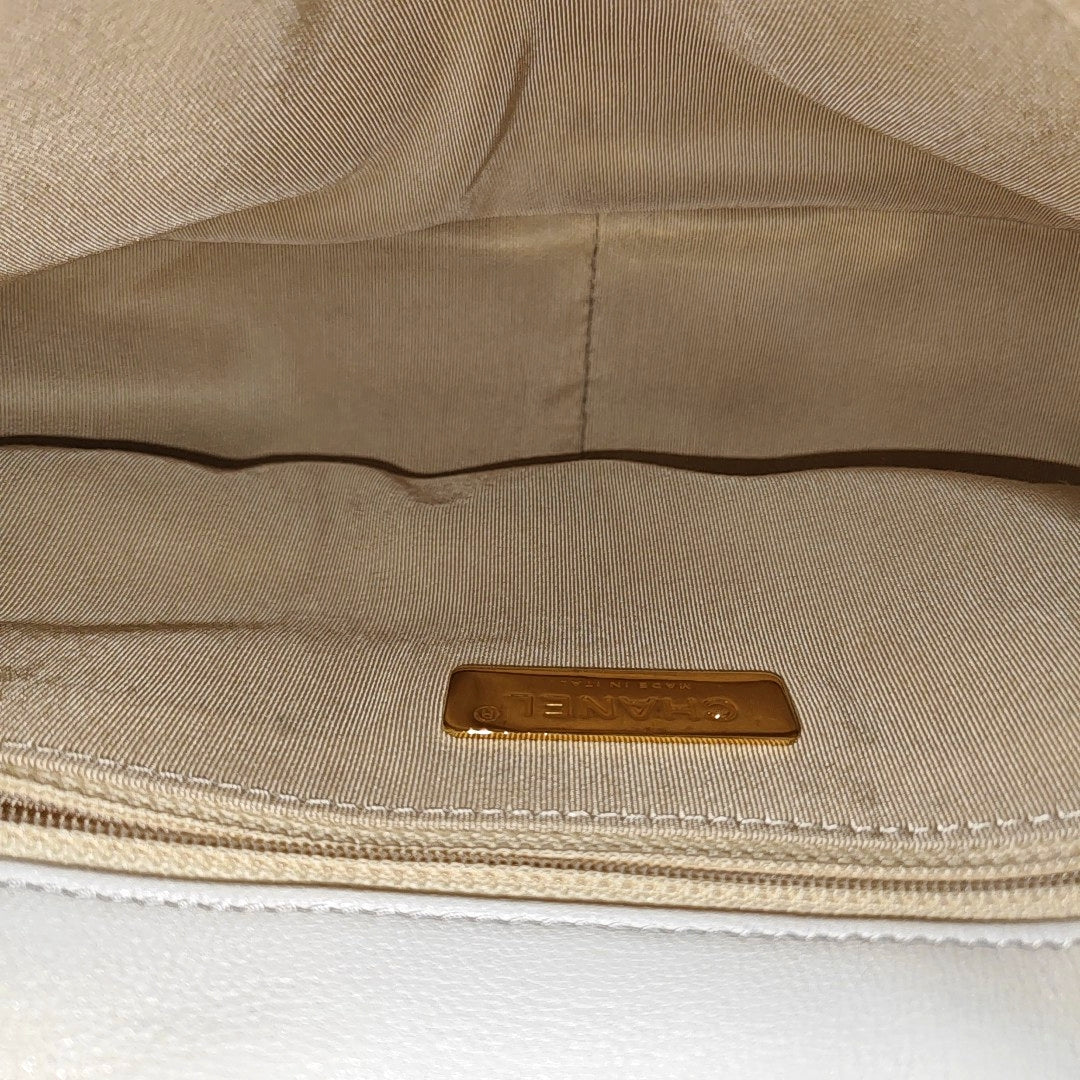 CHANEL 19 Small Quilted Lambskin Beige