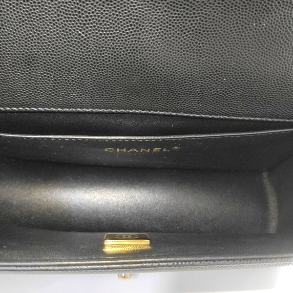 BOY CHANEL Medium Quilted Grained Calfskin Black