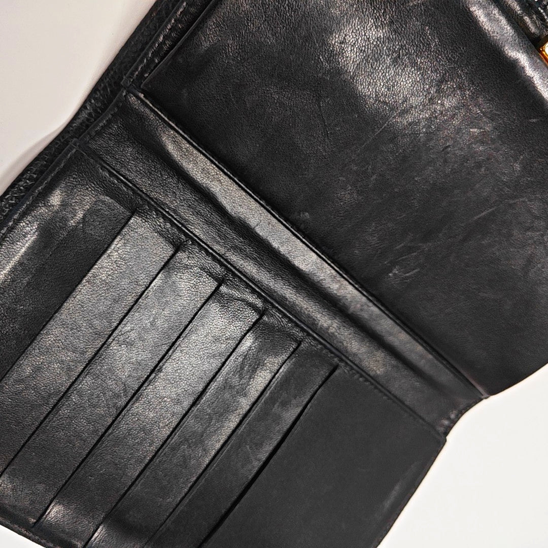 Grained Calfskin Wallet Black