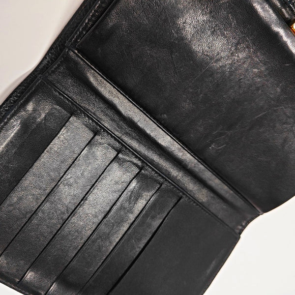 Grained Calfskin Wallet Black