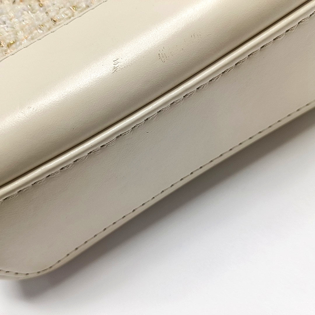 Authenticated pre-owned  Gabrielle Small Quilted Wool Beige - Shoulder Bag at Looply