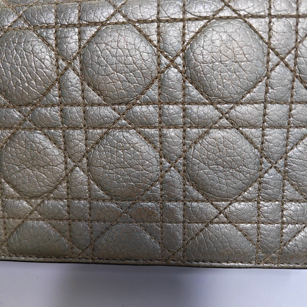 Authenticated pre-owned  Lady Dior Lambskin Silver - Crossbody Bag at Looply