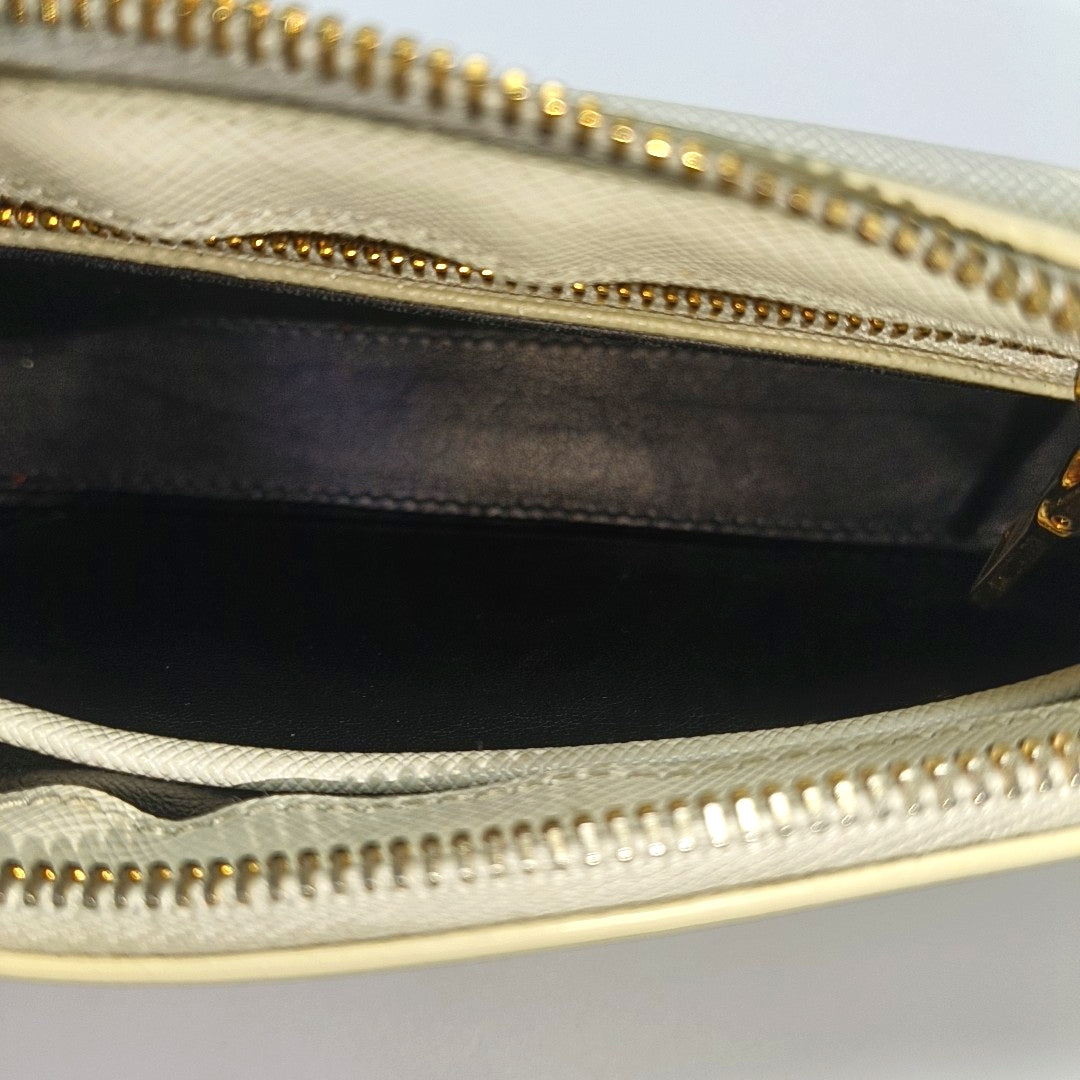 Saffiano Calfskin Shoulder Bag White