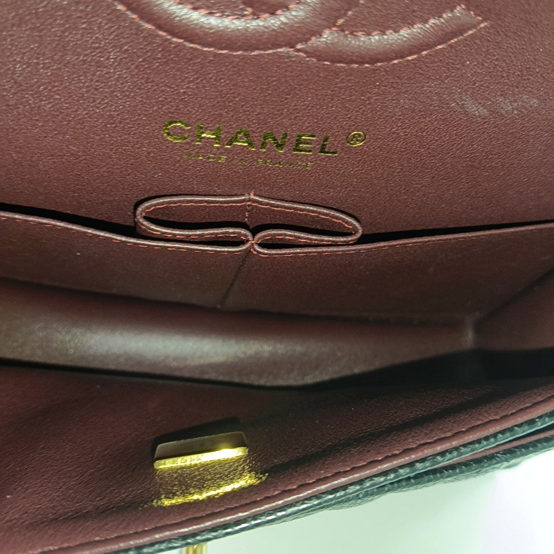 CLASSIC FLAP Small Quilted Grained Calfskin Black