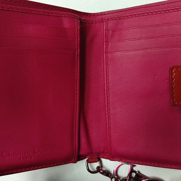 Authenticated pre-owned  Lady Dior Lambskin Pink Card Holder - Card Holder at Looply