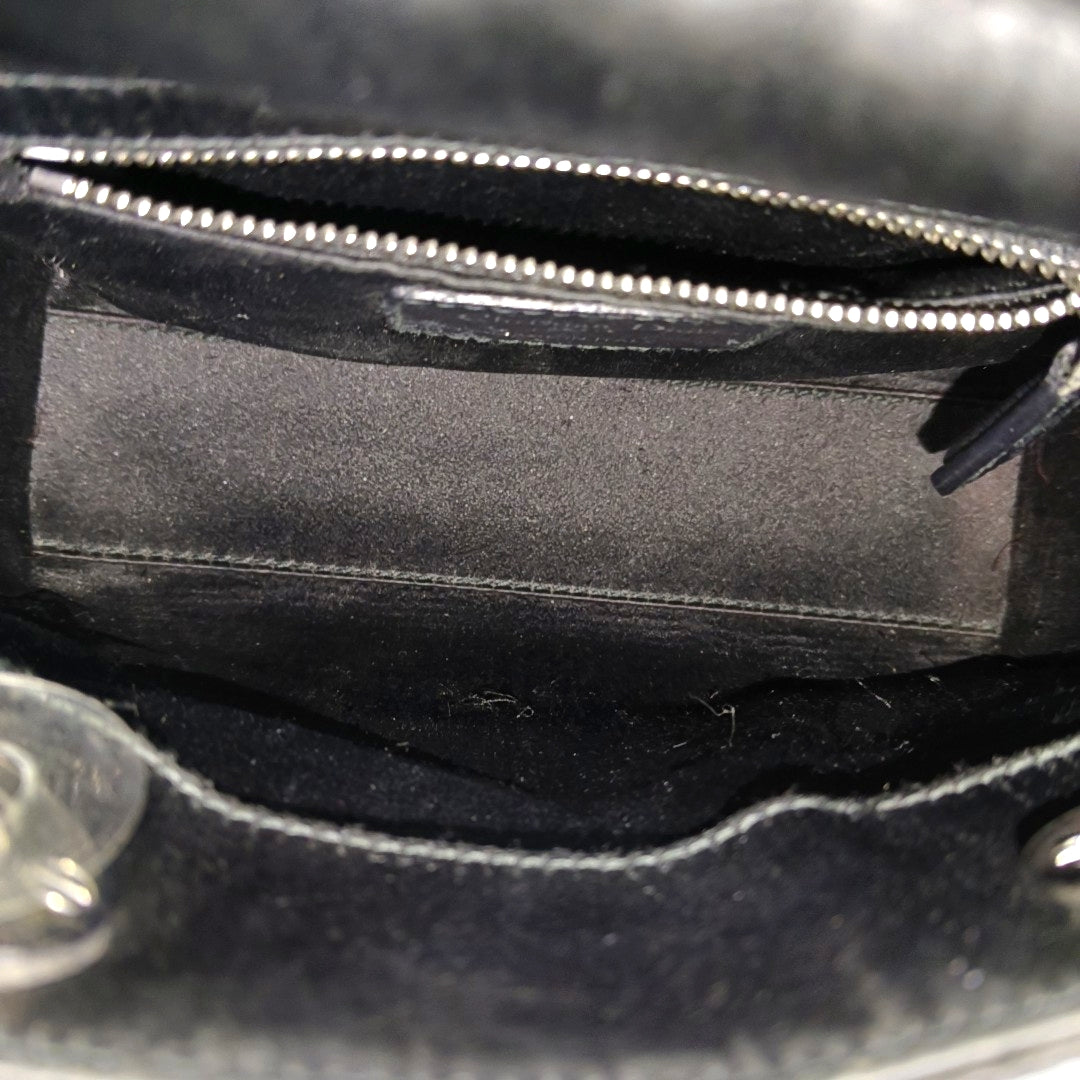 Authenticated pre-owned  Lady Dior Mini Silk Satin Black - Shoulder Bag at Looply