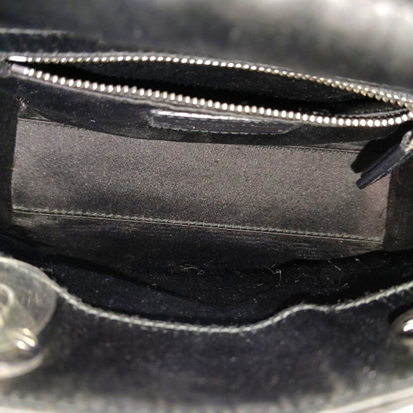 Authenticated pre-owned  Lady Dior Mini Silk Satin Black - Shoulder Bag at Looply