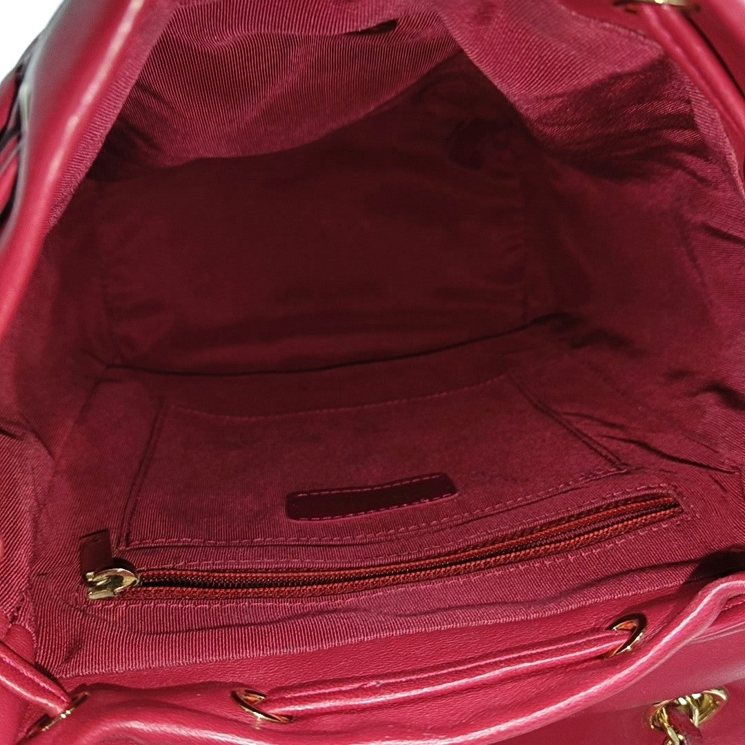 Authenticated pre-owned  Urban Spirit Small Quilted Lambskin Red - Backpack at Looply