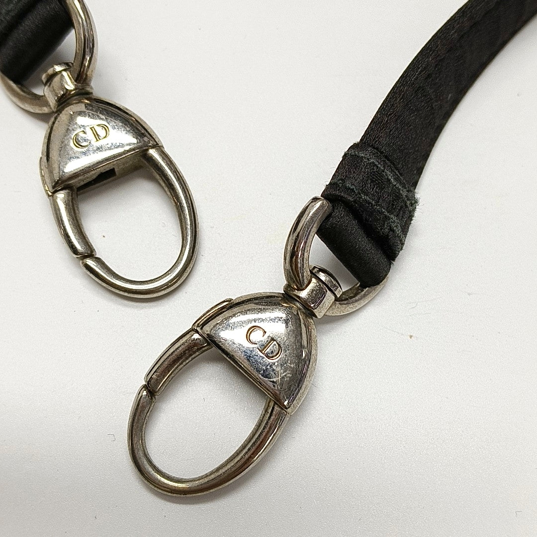Authenticated pre-owned  Lady Dior Mini Silk Satin Black - Shoulder Bag at Looply