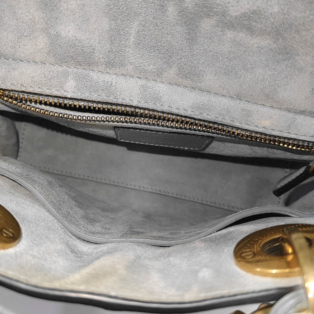 Lady Dior Small Cannage Patent Leather Blue