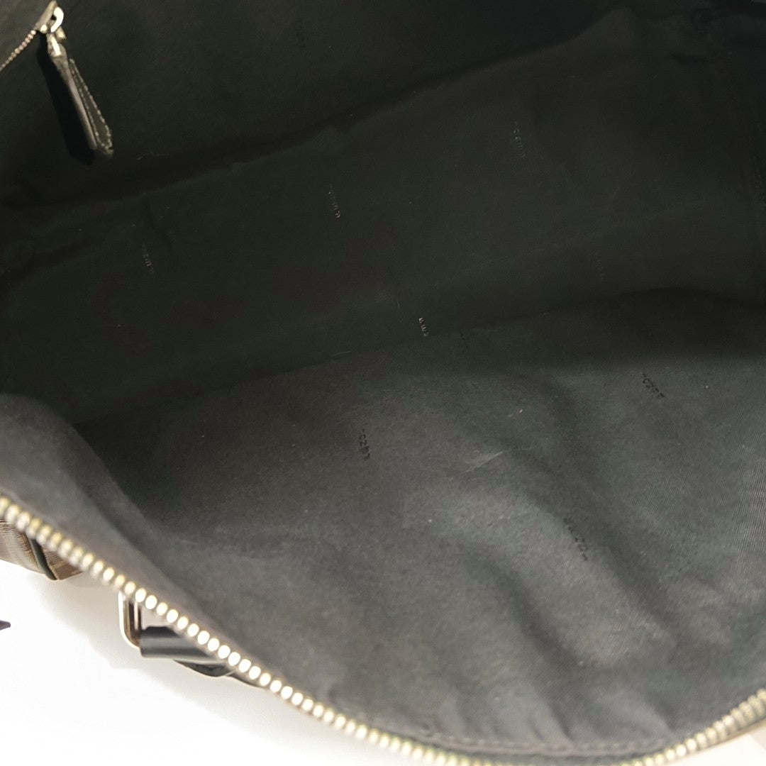 Coated Canvas Shoulder Bag Brown
