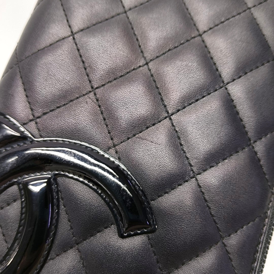 Authenticated pre-owned  Cambon Quilted Calfskin Black Wallet - Wallet at Looply