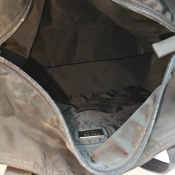 Nylon Top Handle Bag Black
