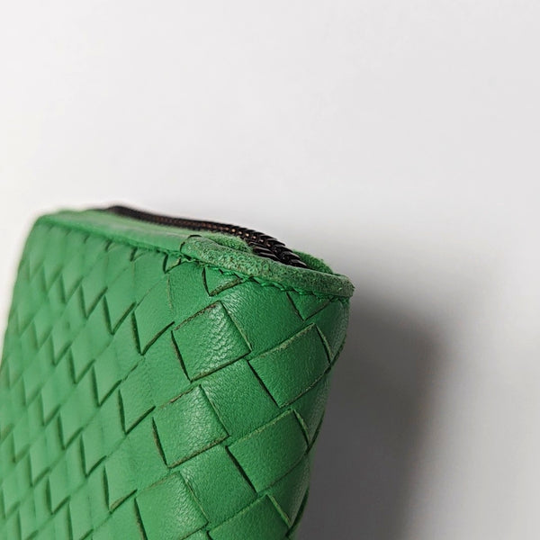 Authenticated pre-owned  Intrecciato Lambskin Green Wallet - Wallet at Looply