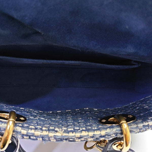 Authenticated pre-owned  Lady D-Joy Medium Fabric Blue - Shoulder Bag at Looply