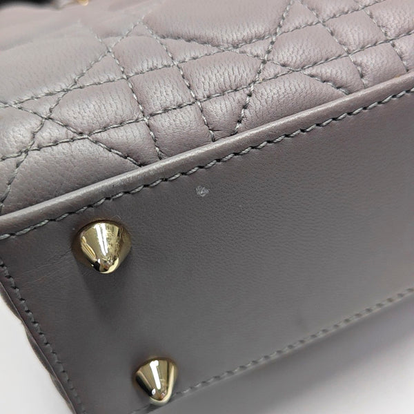 Authenticated pre-owned  Lady Dior Small Lambskin Gray - Shoulder Bag at Looply