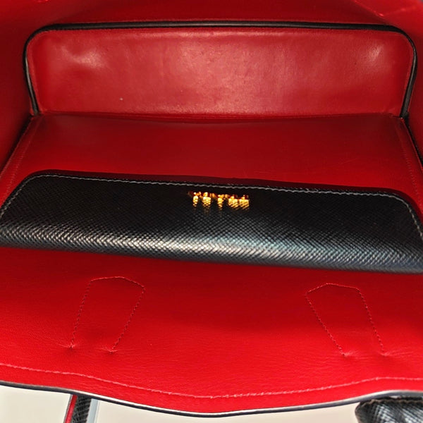 Double Medium Saffiano Calfskin Black
