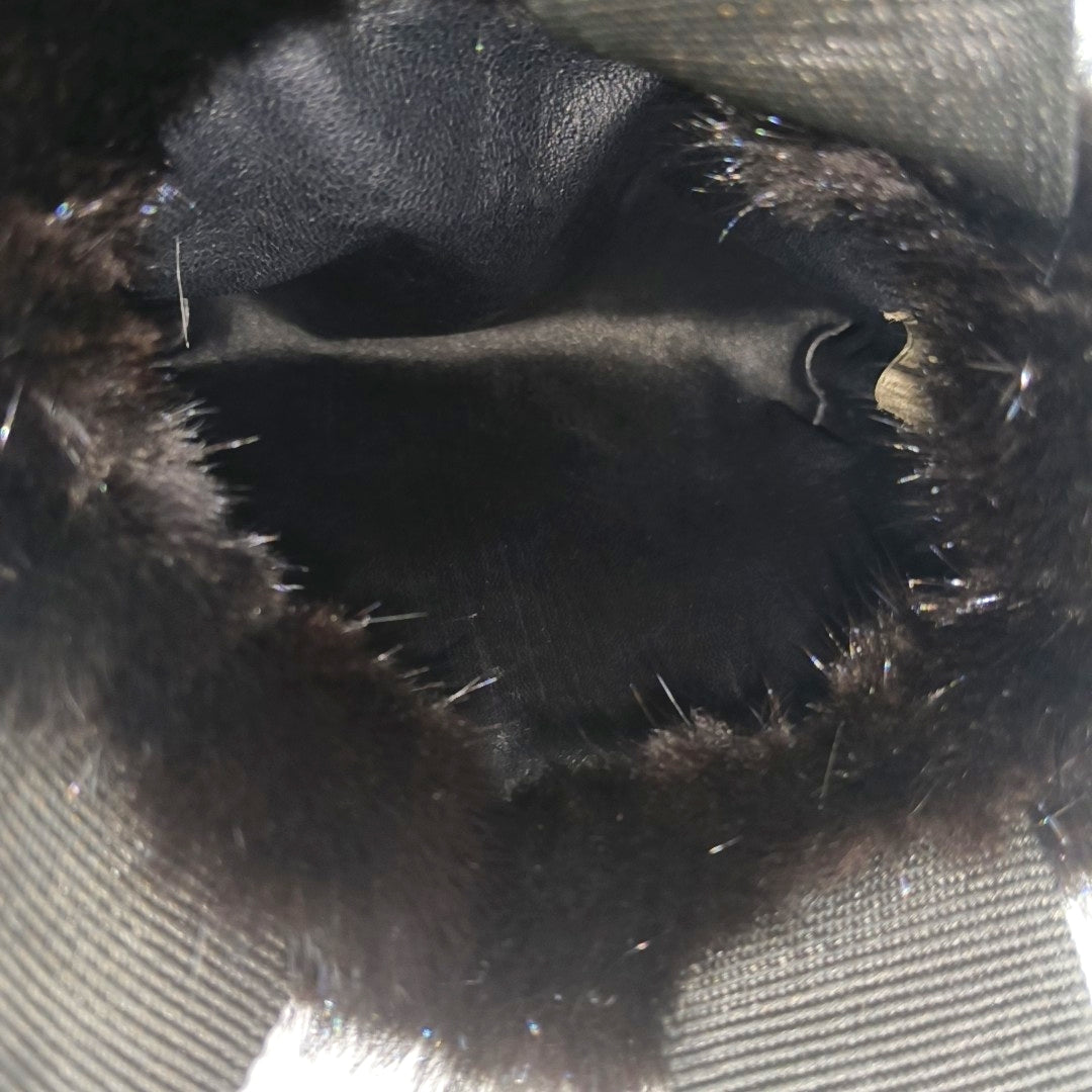 Bolso de mano de tela marrón