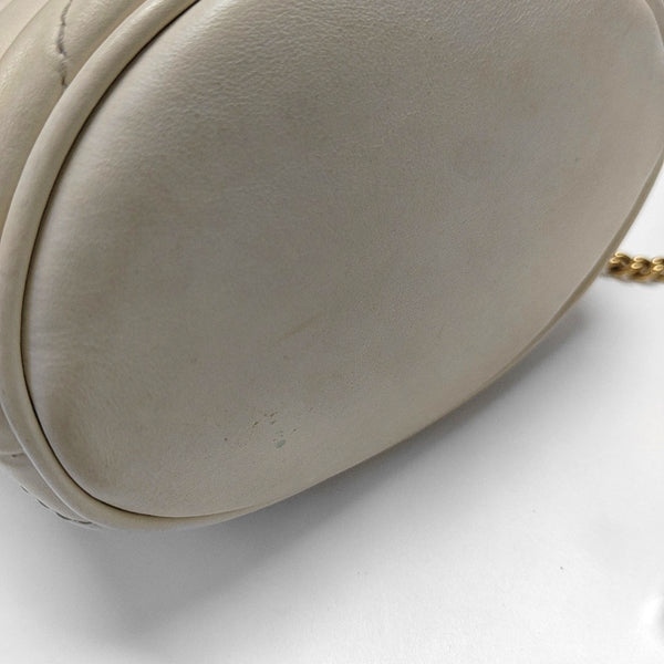 Authenticated pre-owned  GG Marmont Mini Calfskin White - Shoulder Bag at Looply