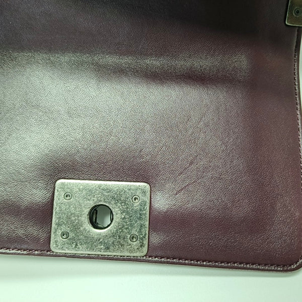 Authenticated pre-owned  Boy Chanel Small Velvet Burgundy - Shoulder Bag at Looply