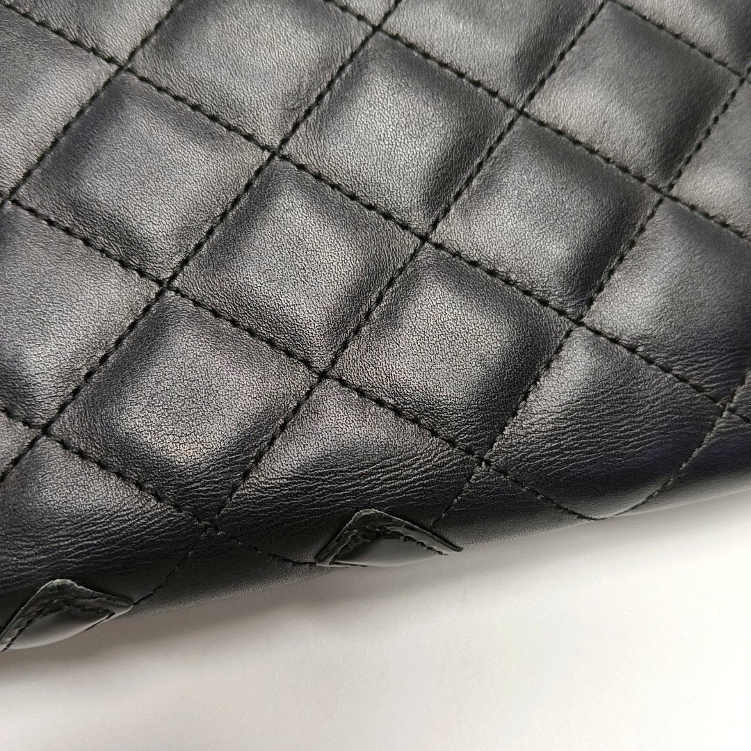 Authenticated pre-owned  Cambon Quilted Calfskin Black Wallet - Wallet at Looply