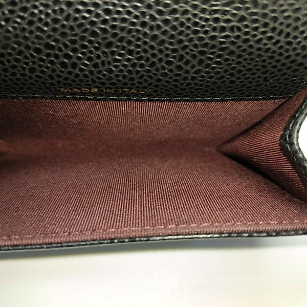 Authenticated pre-owned  Classic Flap Quilted Grained Calfskin Black Wallet - Wallet at Looply