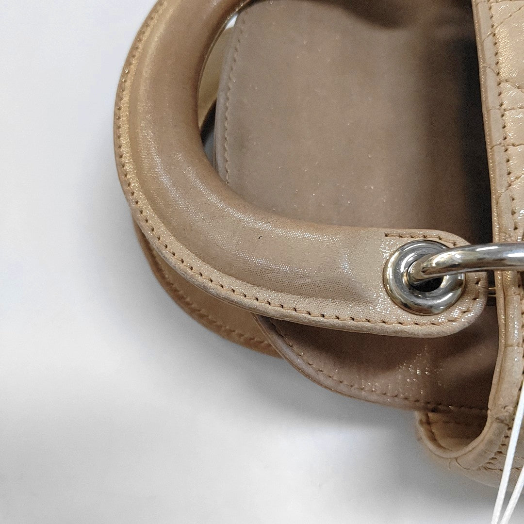 Authenticated pre-owned  Lady Dior Mini Lambskin Beige - Crossbody Bag at Looply