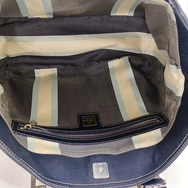 Quilted Canvas Tote Bag Blue