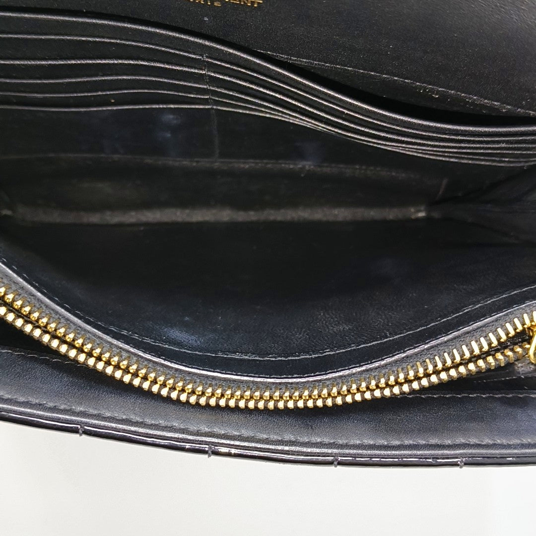 VICKY Large Quilted Patent Leather Black
